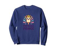 Popsicle Prince: Cute Royal Ice Cream Cartoon Sweatshirt, Adult Unisex, Navy, S