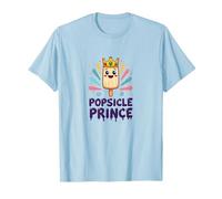 Popsicle Prince: Cute Royal Ice Cream Cartoon T-Shirt, Men, Baby Blue, M