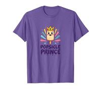 Popsicle Prince: Cute Royal Ice Cream Cartoon T-Shirt, Men, Purple Heather, M