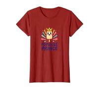 Popsicle Prince: Cute Royal Ice Cream Cartoon T-Shirt, Women, Cranberry, XL