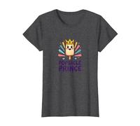Popsicle Prince: Cute Royal Ice Cream Cartoon T-Shirt, Women, Dark Heather Grey, XS