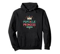 Popsicle Princess: Stay Cool, Rule Sweet Summer Crown Pullover Hoodie, Adult Unisex, Black, S