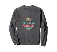 Popsicle Princess: Stay Cool, Rule Sweet Summer Crown Sweatshirt, Adult Unisex, Dark Heather Grey, M