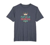 Popsicle Princess: Stay Cool, Rule Sweet Summer Crown T-Shirt, Men's Big and Tall, Heather Blue, 3X Tall