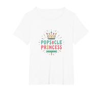 Popsicle Princess: Stay Cool, Rule Sweet Summer Crown T-Shirt, Women's Plus, White, 1X