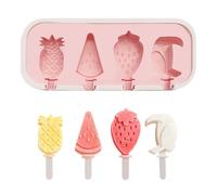 Popsicle Silicone Molds Cute Shapes Ice Cream Molds with Lids and Sticks Reusable Homemade Frozen Treats Maker for Cake Pop, Ice Pop, Cakesicles (Pink)