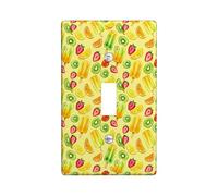 Popsicle Single Light Switch Cover Plate, Summer Playful Lemon Strawberry Summer Yellow Plastic Standard Size Toggle Light Switch Cover for Living Room Bedroom Home Office Decor (Single)