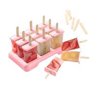 Popsicles Molds,Easy-Release BPA-free Popsicle Maker Molds Ice Pop Molds Homemade Popsicle Ice Pop Maker (Red, 9 Cavities With Wood Stick)