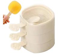 Popsicles Molds with Sticks ? Lid 3 Layers Stackable Ice Popsicle Molds BPA Free Silicone Popsicle Easy to Demold Reusable DIY Maker for Hot Summer White