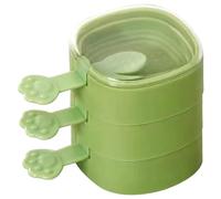 Popsicles Molds with Sticks ＆ Lid 3 Layers Stackable Ice Popsicle Molds BPA Free Silicone Popsicle Molds Reusable DIY Popsicle Maker for Hot Summer Green Ice Lolly Ice Cream Moulds