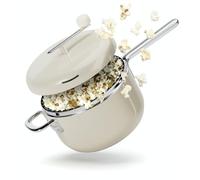 Popsmith Popcorn Popper in Cream - 6 Quart Stovetop Popcorn Machine - Stainless Steel Popcorn Maker Compatible with All Stovetops