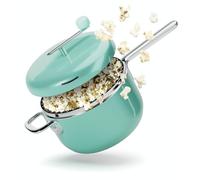 Popsmith Popcorn Popper in Mint - 6 Quart Stovetop Popcorn Machine - Stainless Steel Popcorn Maker Compatible with All Stovetops