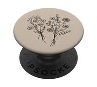 PopSocket PopGrip:Wildflower Floral Flower Pattern Botanical Boho Beige PopSockets Swappable