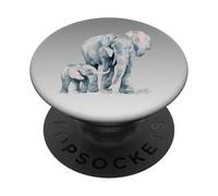 PopSockets Beautiful Elephant Walk Parent Child Love PopSockets PopGrip: Swappable Grip for Phones & Tablets