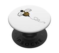 PopSockets Bee Bumblebee Honey Heart Cute Bees Lover White Background PopSockets Swappable PopGrip