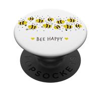 PopSockets Bee Happy Kawaii Funny Cute Honey Bees PopSockets PopGrip: Swappable Grip for Phones & Tablets