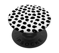 PopSockets Black and White Abstract hand drawn brush stroke dots PopSockets Grip and Stand for Phones and Tablets