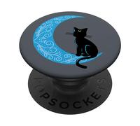PopSockets Black Cat Crescent Moon Sailor Mom PopSockets PopGrip: Swappable Grip for Phones & Tablets