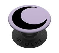PopSockets Black Crescent Moon Light Pastel Purple PopSockets Swappable PopGrip