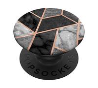 PopSockets Black-Grey-Marble-Effect - Geometric-Pink-Rose-Gold-Effect PopSockets PopGrip: Swappable Grip for Phones & Tablets