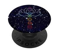 PopSockets Bohemian Namaste Zen Yoga Lover Gift Lotus Flower Chakras PopSockets PopGrip: Swappable Grip for Phones & Tablets