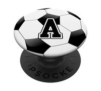 PopSockets Boys Soccer Ball Letter A Monogram Football Coach Gift PopSockets Grip and Stand for Phones and Tablets