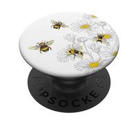 PopSockets Bumble bee. Honey bees. Bee lover gift. daisy. flower. PopSockets PopGrip: Swappable Grip for Phones & Tablets