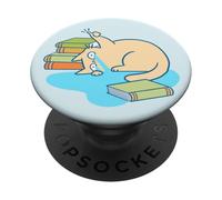 PopSockets Cat & Bookish Phone Grip - Cat-astrophic Reader PopSockets Adhesive PopGrip