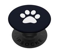 PopSockets Cell Phone Holder Pop Out Knob Dog Paw Print Black and White PopSockets PopGrip: Swappable Grip for Phones & Tablets