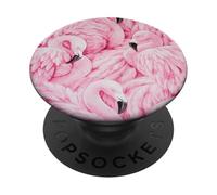PopSockets Cell Phone Knob Pop Out Button Holder Cute Flamingo Pink PopSockets PopGrip: Swappable Grip for Phones & Tablets