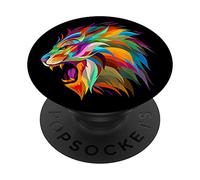PopSockets Cool Wild Stylish Lion Colorful Leo Roaring PopSockets PopGrip: Swappable Grip for Phones & Tablets