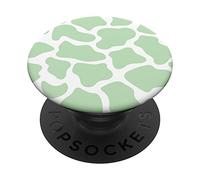 PopSockets Cow Print Pattern in Light Green Pastel Green PopSockets Swappable PopGrip