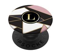 PopSockets Cute Letter L Initial Monogram in Pink White & Black ADZ012d PopSockets PopGrip: Swappable Grip for Phones & Tablets