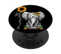 PopSockets Cute Mama Elephant with Sunflower Gift - You Are My Sunshine PopSockets PopGrip: Swappable Grip for Phones & Tablets