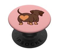 PopSockets Dachshund Butt Heart Weiner Dog Mom Gift pink for Girls PopSockets PopGrip: Swappable Grip for Phones & Tablets