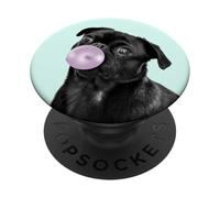 PopSockets DOG Cute Cat Face Funny Cute - PUG Blowing a Bubble PopSockets PopGrip: Swappable Grip for Phones & Tablets