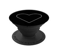 PopSockets Expanding Stand and Grip for Smartphones and Tablets - White Heart Black