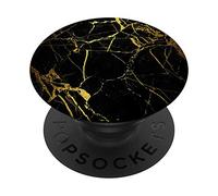 PopSockets Faux-Black-And-Gold-Marble-Effect - Black-Marbled-Design PopSockets PopGrip: Swappable Grip for Phones & Tablets
