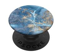 PopSockets Faux-Gold-Blue-Marble-Effect Blu-Marbled-Design PopSockets PopGrip: Swappable Grip for Phones & Tablets