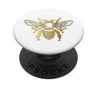 PopSockets Golden Bee Honeybee On White PopSockets Swappable PopGrip