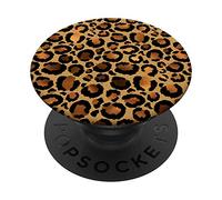 PopSockets Golden Leopard Print with Orange Yellow Gold Black Spots PopSockets Grip and Stand for Phones and Tablets