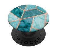 PopSockets Green-Teal-Mint-Marble-Effect - Golden-Chic-Geometric-Design PopSockets PopGrip: Swappable Grip for Phones & Tablets