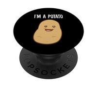 PopSockets I'm a Potato PopGrip - Black Phone Grip for Mobile Phones with Smooth, Hard, Plastic Cases