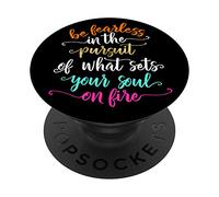PopSockets Inspirational Fearless Soul Quote Pink Lettering PACJ1128 PopSockets PopGrip: Swappable Grip for Phones & Tablets