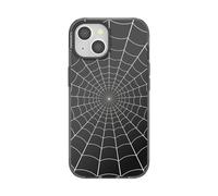 PopSockets iPhone 15 Case with Round Phone Grip Compatible with MagSafe, Phone Case for iPhone 15, Wireless Charging Compatible, Spiderman - Black Web
