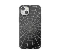 PopSockets iPhone 15 Plus Case with Round Phone Grip Compatible with MagSafe, Phone Case for iPhone 15 Plus, Wireless Charging Compatible, Spiderman - Black Web