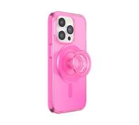 PopSockets iPhone 15 Pro Case with Round Phone Grip Compatible with MagSafe, Phone Case for iPhone 15 Pro, Wireless Charging Compatible - Baeby Pink Translucent