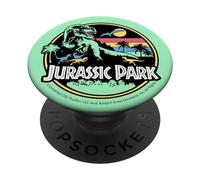PopSockets Jurassic Park Retro Color Pop Circle And Stripes Scene PopSockets PopGrip: Swappable Grip for Phones & Tablets