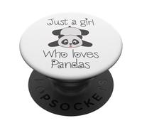 PopSockets Just A Girl Who Loves Pandas Cool Funny Cute Panda Animal PopSockets PopGrip: Swappable Grip for Phones & Tablets