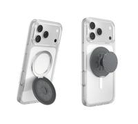 PopSockets Kick-Out Grip for MagSafe, Adjustable Kickstand for Portrait or Landscape, Magnetic Stand, Black - Knurl Gunmetal